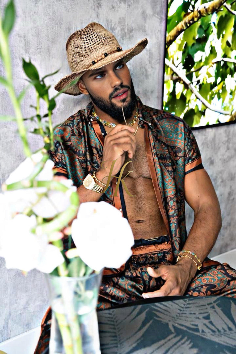 Luxury Men's Silk Summer Set outfits - kayibstrore