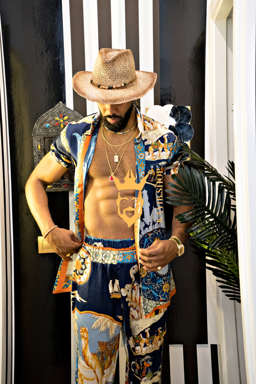 Luxury Men's Silk Summer Set outfits - kayibstrore
