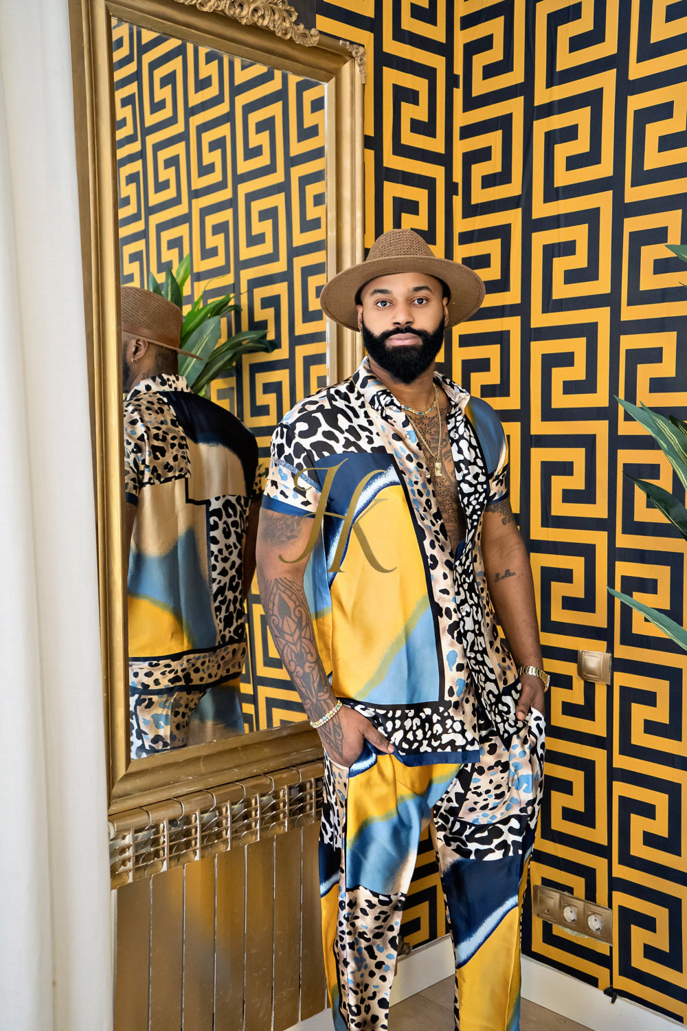 Stand Out with Men's Luxury Silk Rave Wear Set - kayibstrore