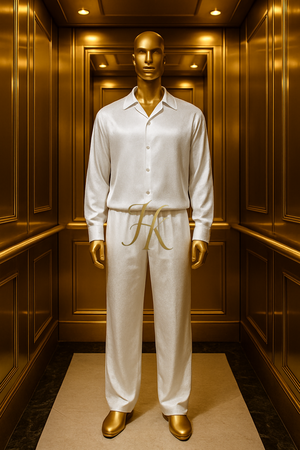 Conjunto de vestido de seda de lujo para hombre rojo