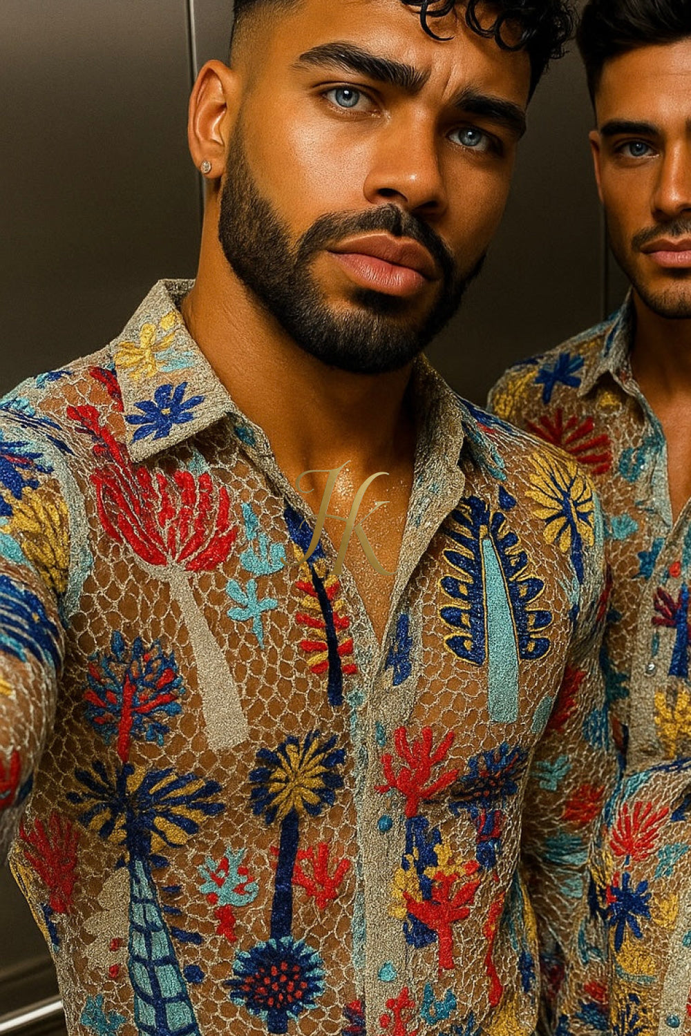Men’s Luxury Beaded Lace Set – French Tulle Embroidered Fabric with Sequins & Pearls (2-Piece Groom Outfit)