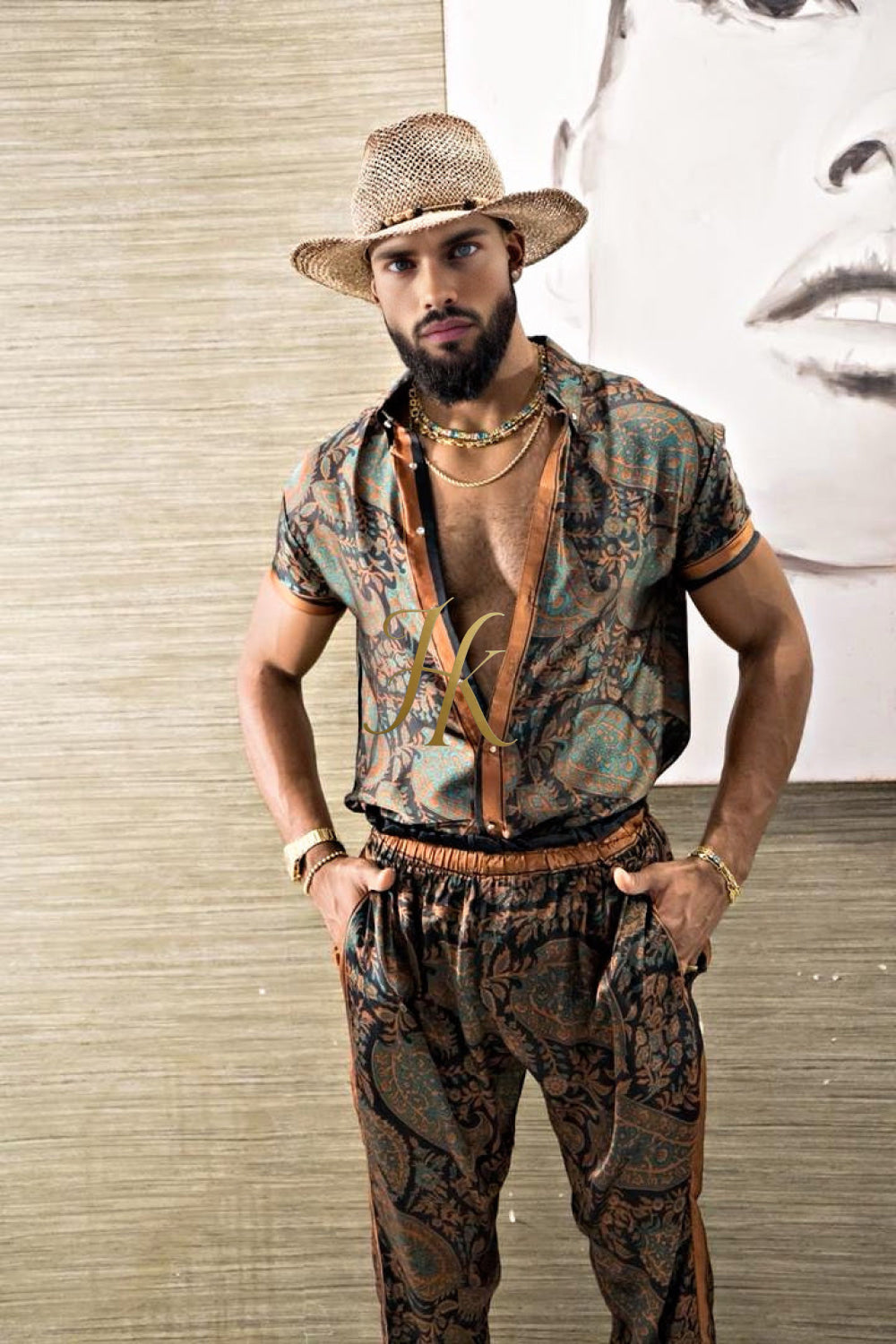 Luxury Men's Silk Summer Set outfits - kayibstrore