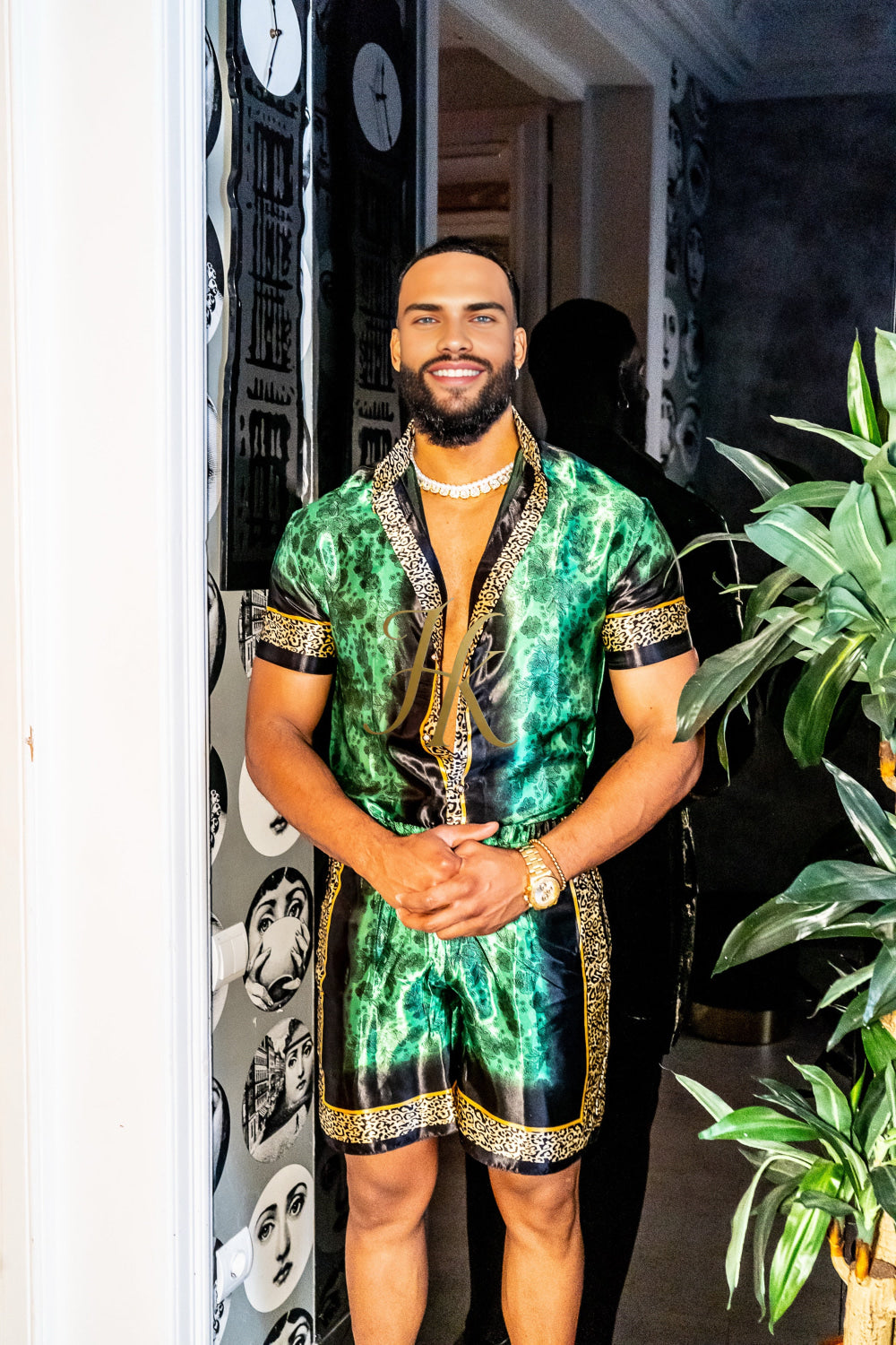Luxury Boho Silk Shirt Set for Men - Festival Outfit, Handmade Men's Fashion - kayibstrore