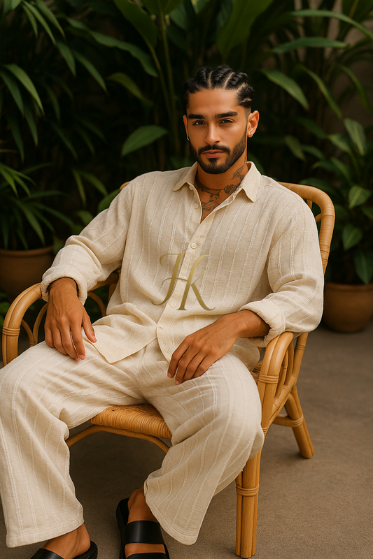 Conjunto de vestido de seda de lujo para hombre rojo