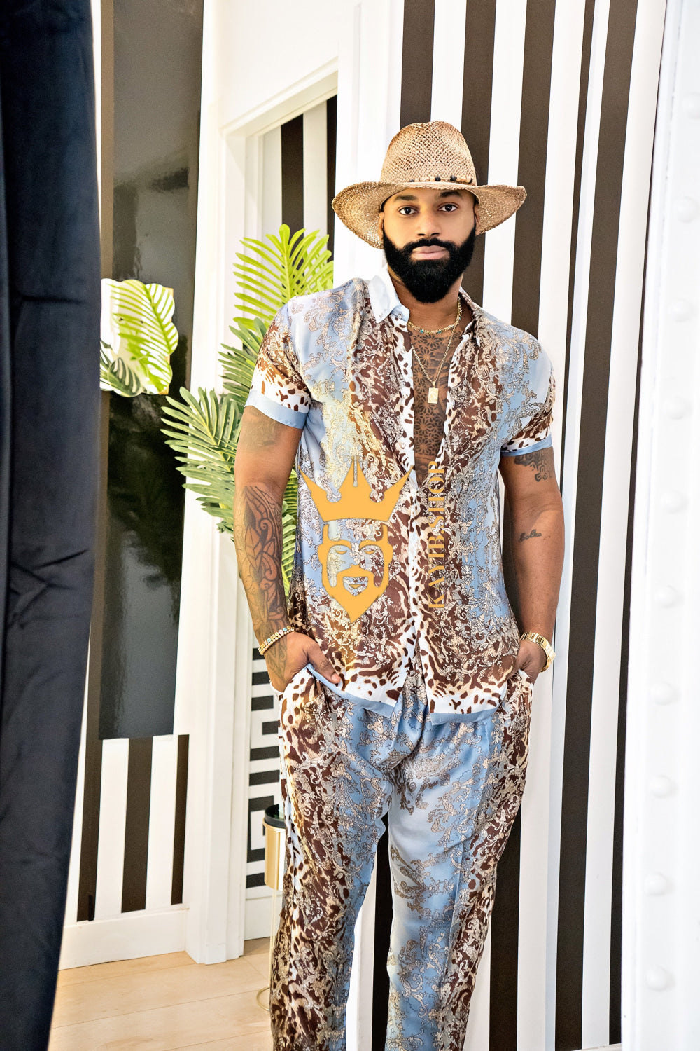 Elevate Your Summer Style: Men's Luxury Silk Set - kayibstrore