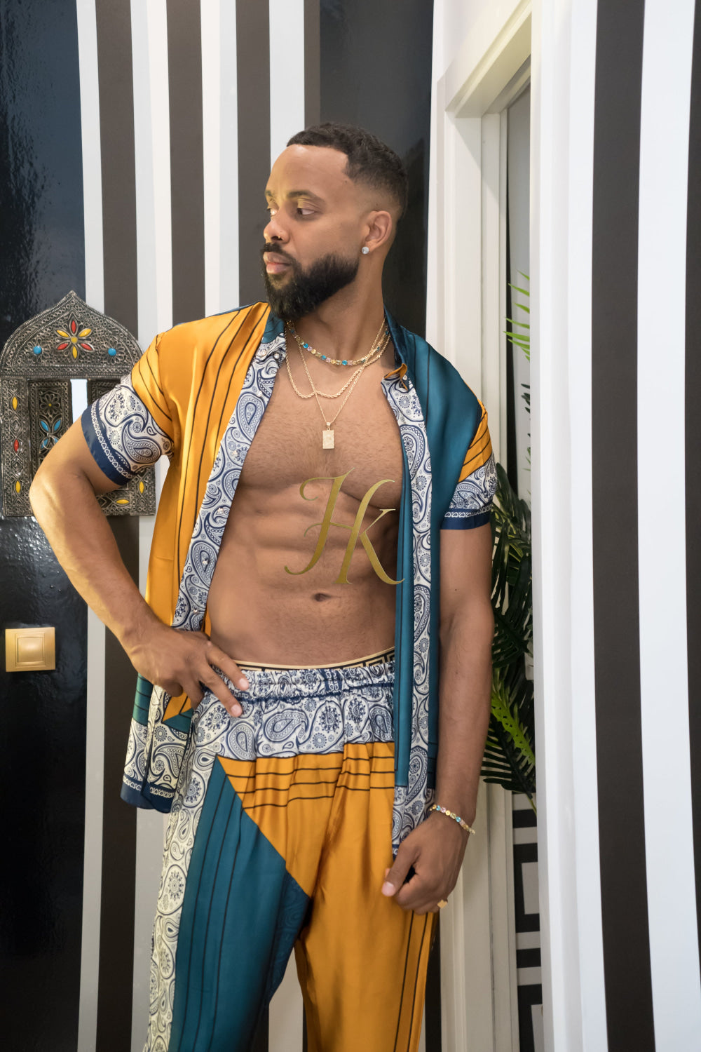 Summer Ready: Men's Silk Shirt and Pant Set - kayibstrore
