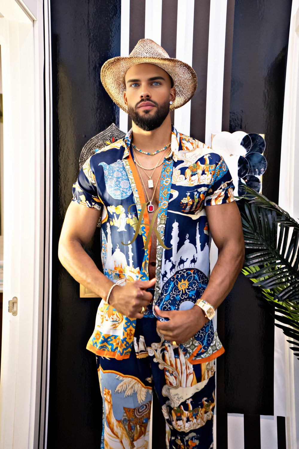 Men's luxury Silk Beach Outfit - kayibstrore