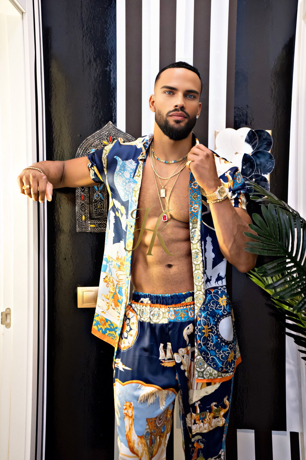 Men's luxury Silk Beach Outfit - kayibstrore