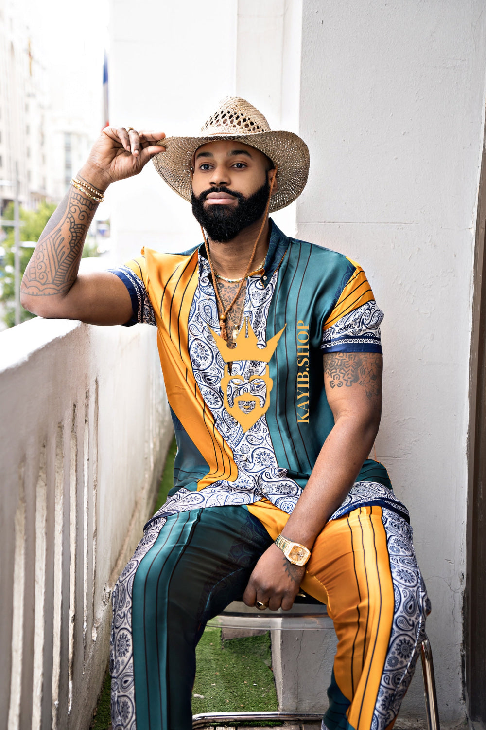 Summer Ready: Men's Silk Shirt and Pant Set - kayibstrore