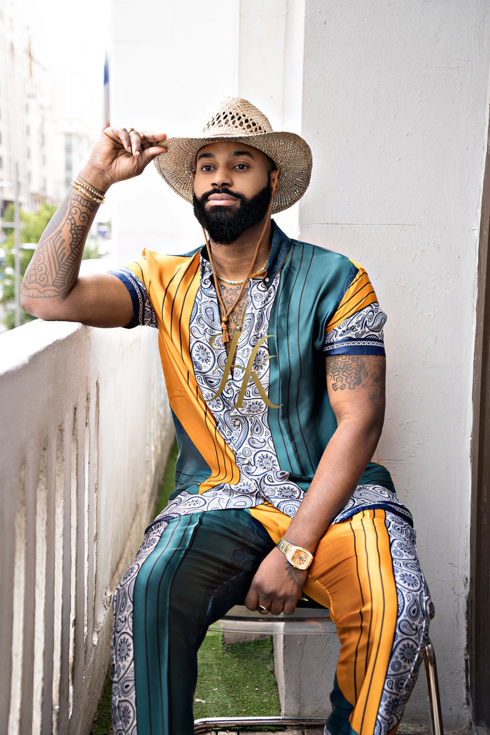 Summer Ready: Men's Silk Shirt and Pant Set - kayibstrore