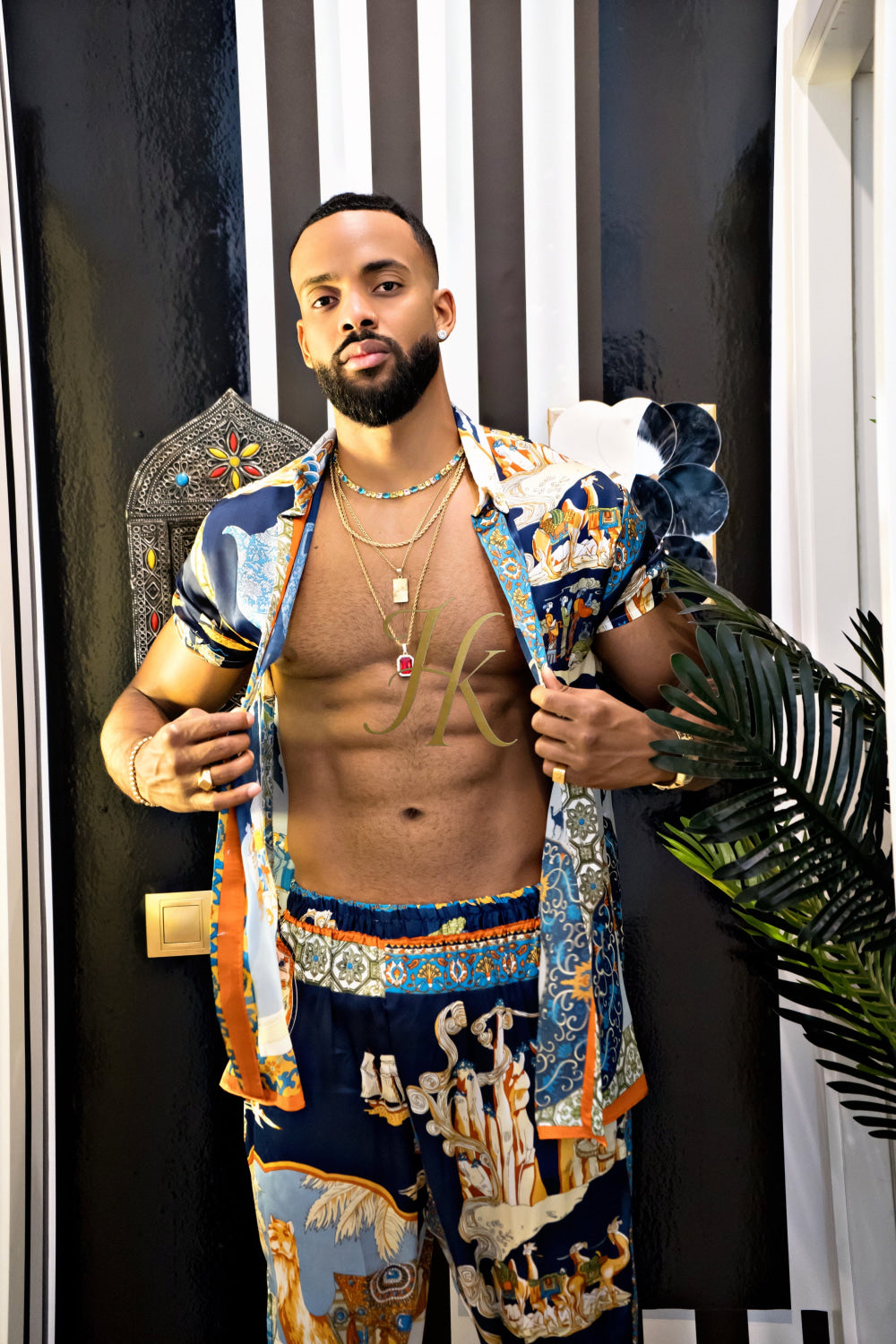 Luxury Men's Silk Summer Set outfits - kayibstrore
