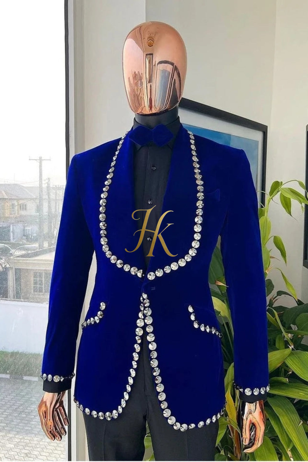 Handmade Custom velvet blazer set 2 pieces Men's Suit with Sheer Velvet Lapel - Elevate Formal Style - kayibstrore