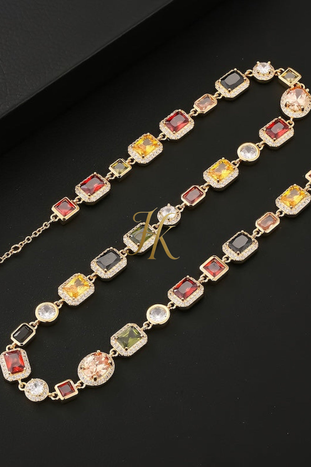 2PCS Iced Out Necklace & Bracelet Set - 10MM Colorful Zirconia Chain with Real Gold Plating, Hip Hop Jewelry for Men & Women - Perfect for Father's Day, Wedding, Anniversary, and Birthday Gifts - kayibstrore