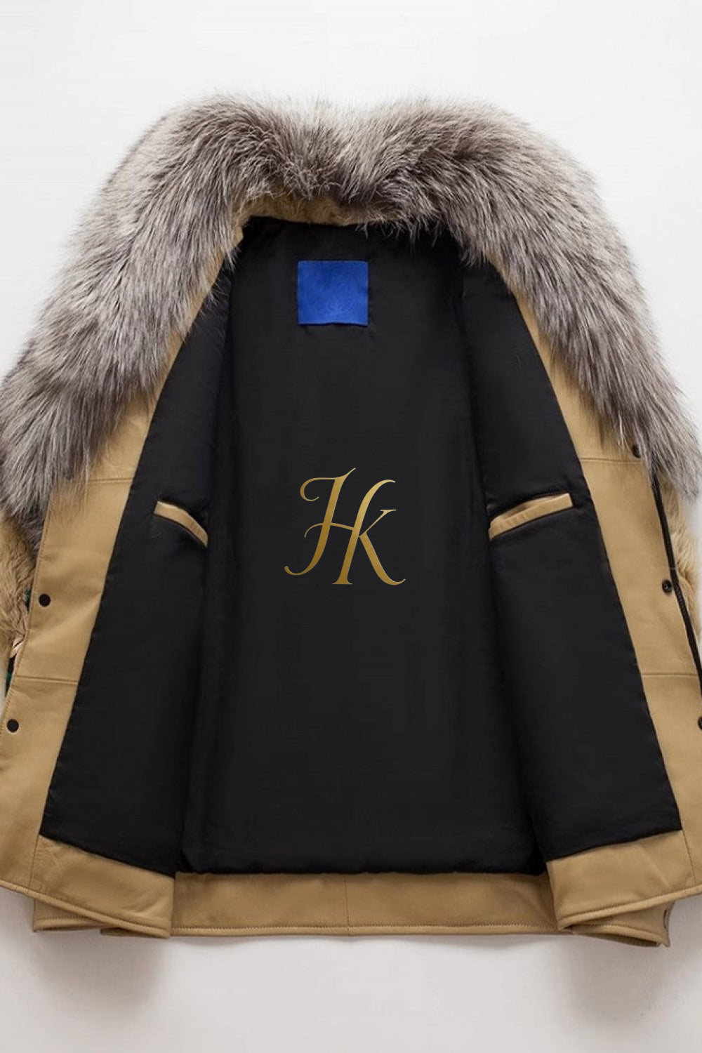 Luxury Handmade Premium fox fur & wool Real Fur Coats with Rex Rabbit Fur - kayibstrore
