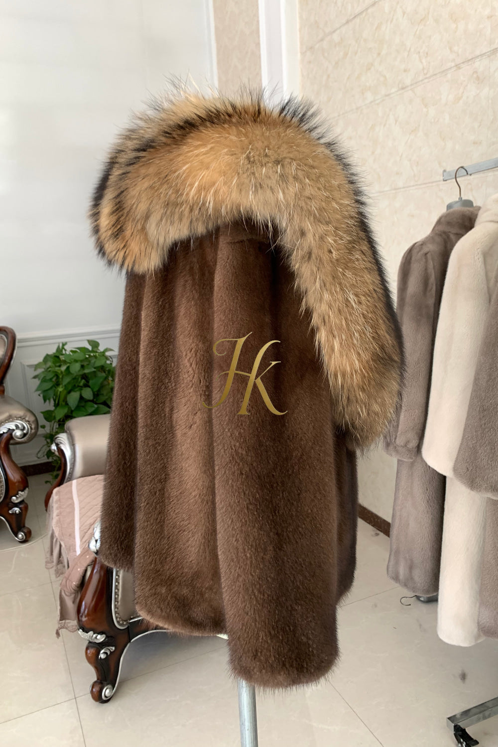 Luxury Handmade Premium fox fur & wool Real Fur Coats with Rex Rabbit Fur - kayibstrore