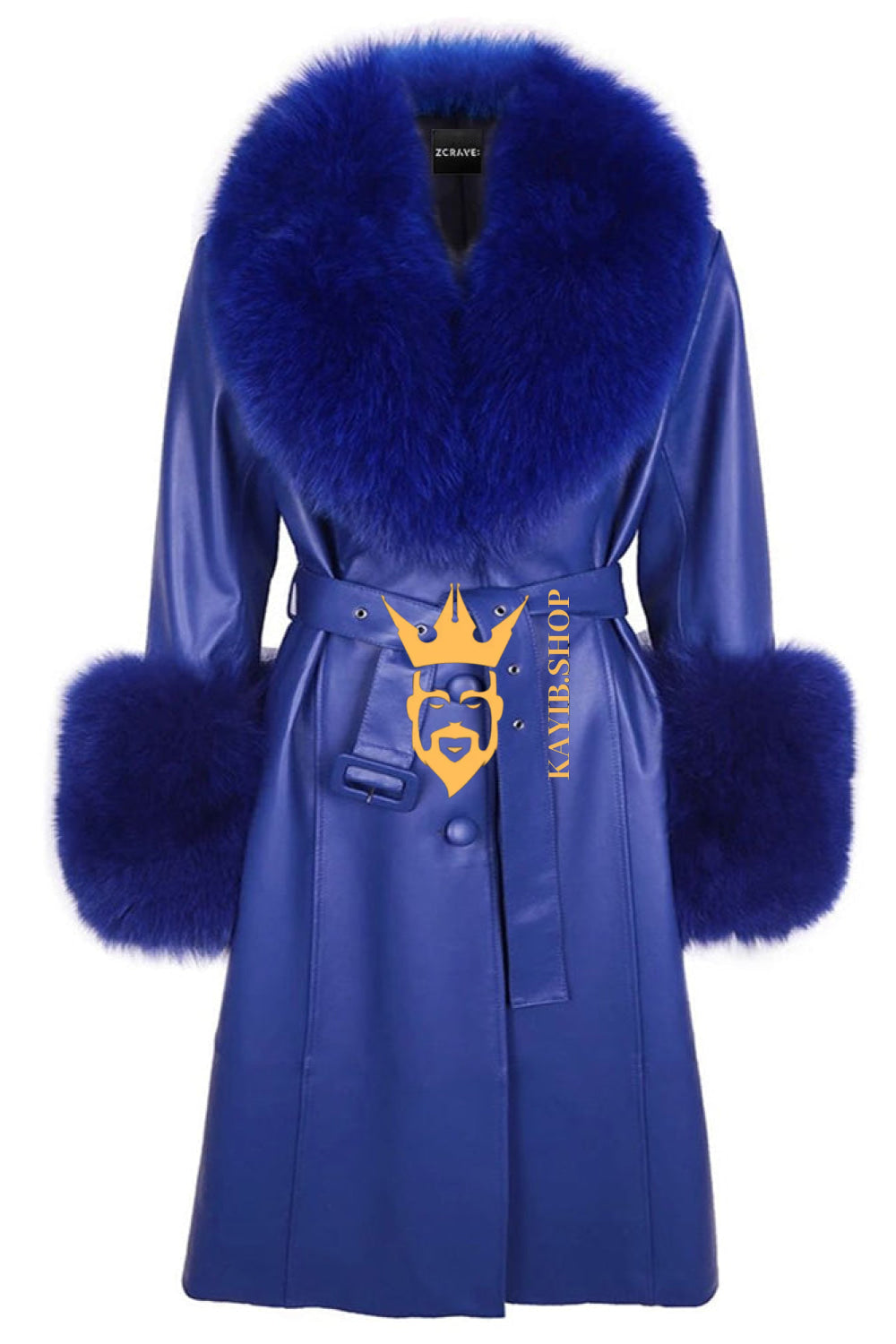 Women's Faux Leather Long Coat Jacket with Faux Fur Collar - Luxurious Elegance for Every Occasion - kayibstrore