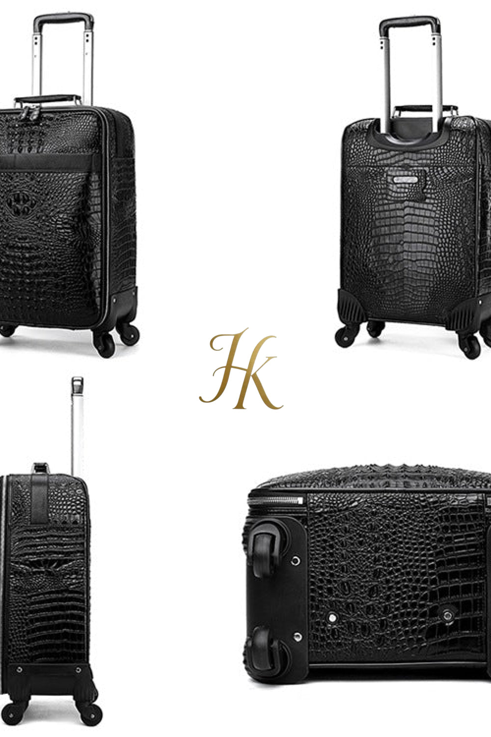 Premium Genuine Leather Crocodile Pattern Travel Luggage Set | Durable Trolley Suitcase & Handbag Backpack | Luxury First-Layer Cowhide | Spacious & Stylish - kayibstrore
