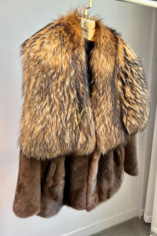 Luxury Handmade Premium fox fur & wool Real Fur Coats with Rex Rabbit Fur - kayibstrore