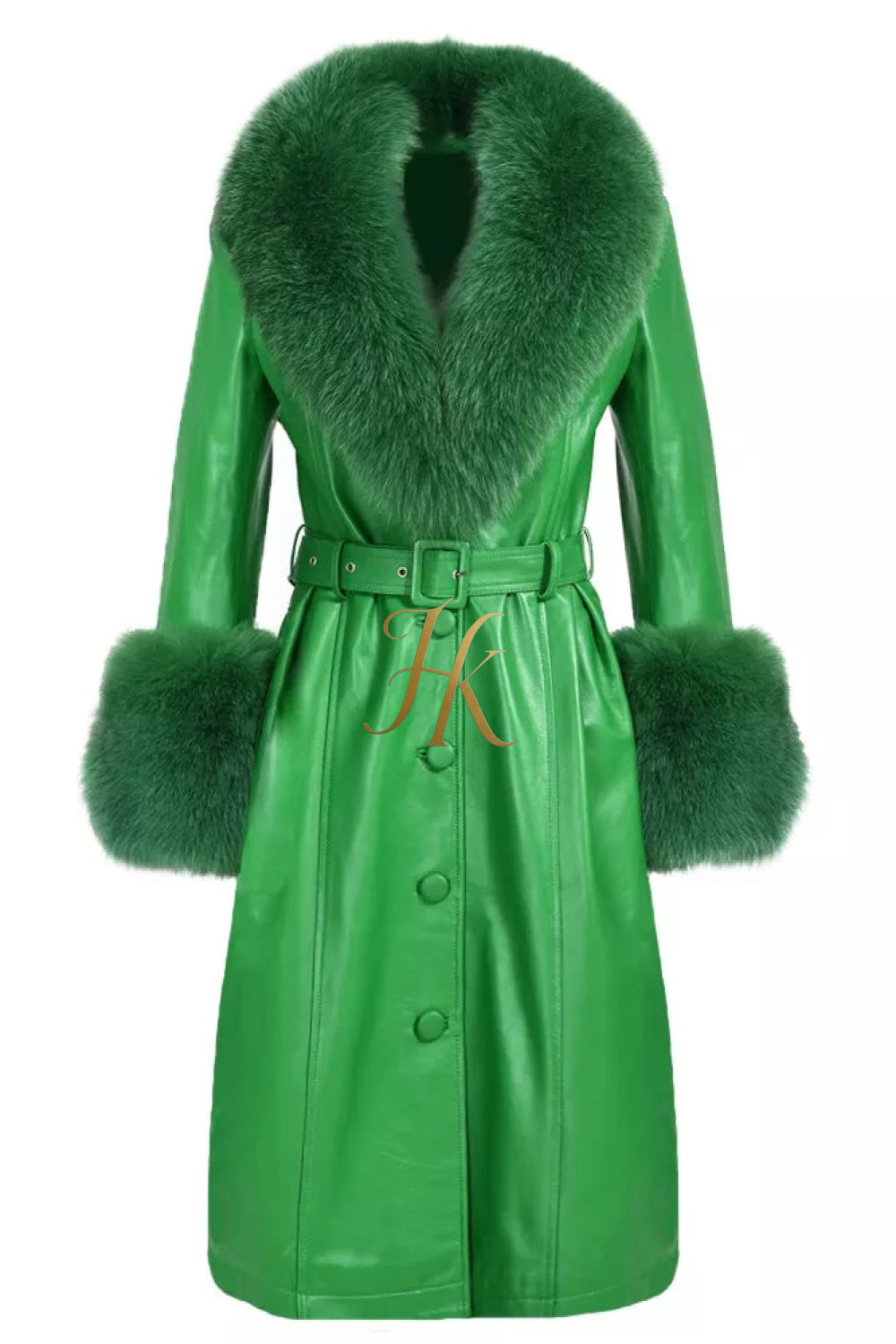 Women's Faux Leather Long Coat Jacket with Faux Fur Collar - Luxurious Elegance for Every Occasion - kayibstrore