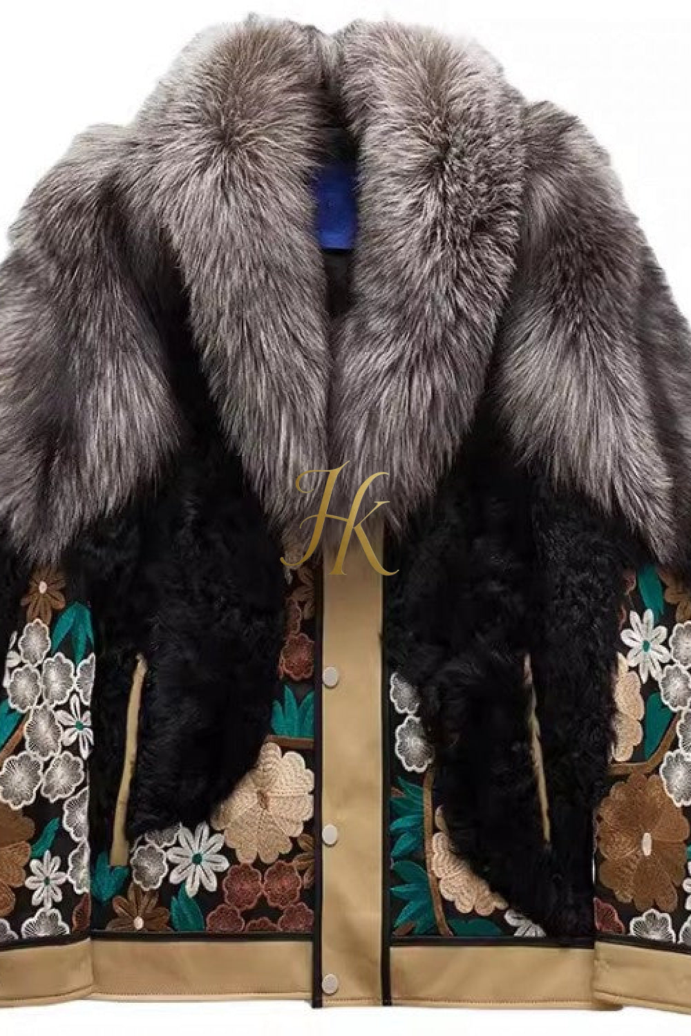 Luxury Handmade Premium fox fur & wool Real Fur Coats with Rex Rabbit Fur - kayibstrore
