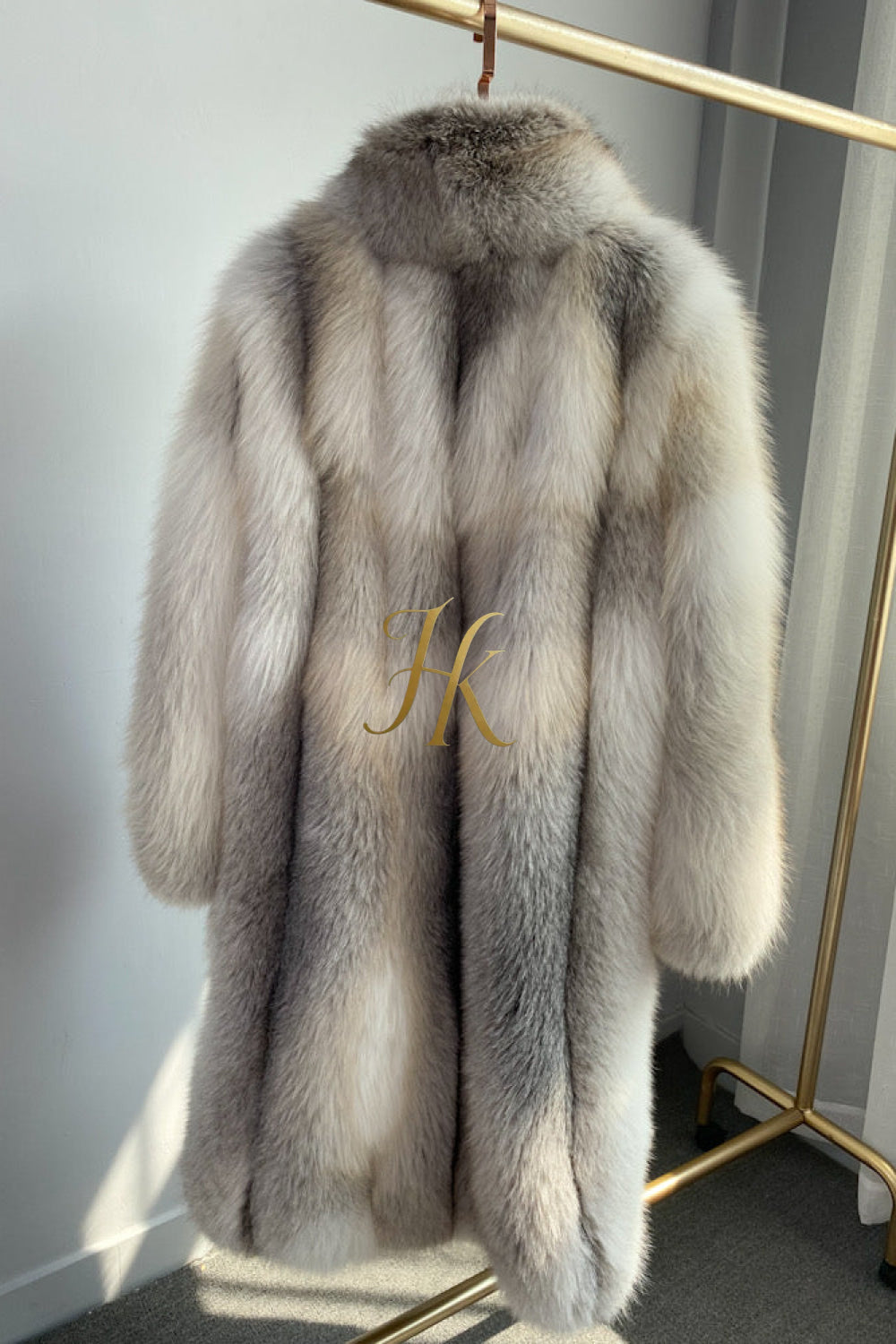Raccoon Fur long Coat - Stay Stylish and Warm with Oversized Sleeves - 100% Real Fur Luxury - kayibstrore