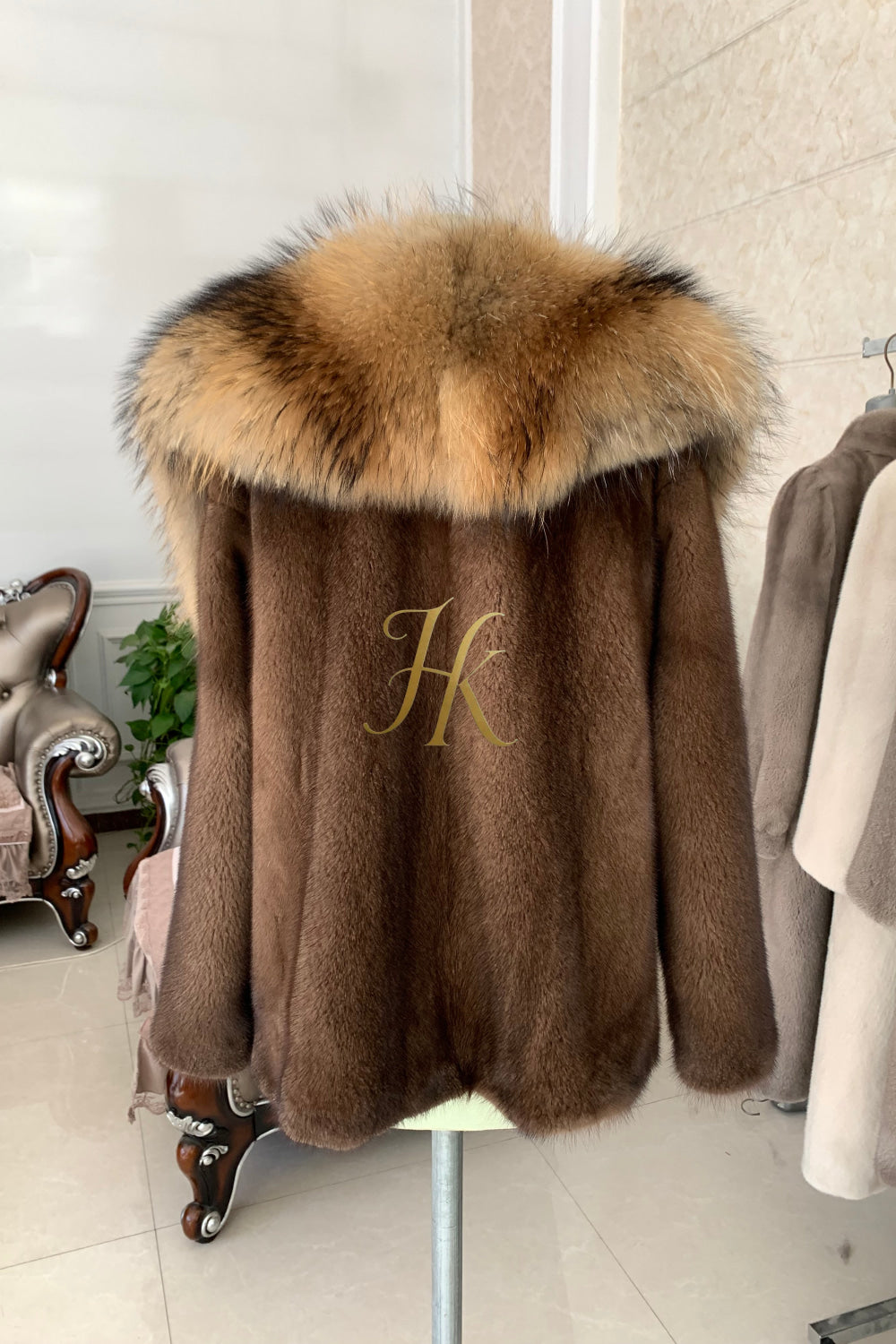 Luxury Handmade Premium fox fur & wool Real Fur Coats with Rex Rabbit Fur - kayibstrore