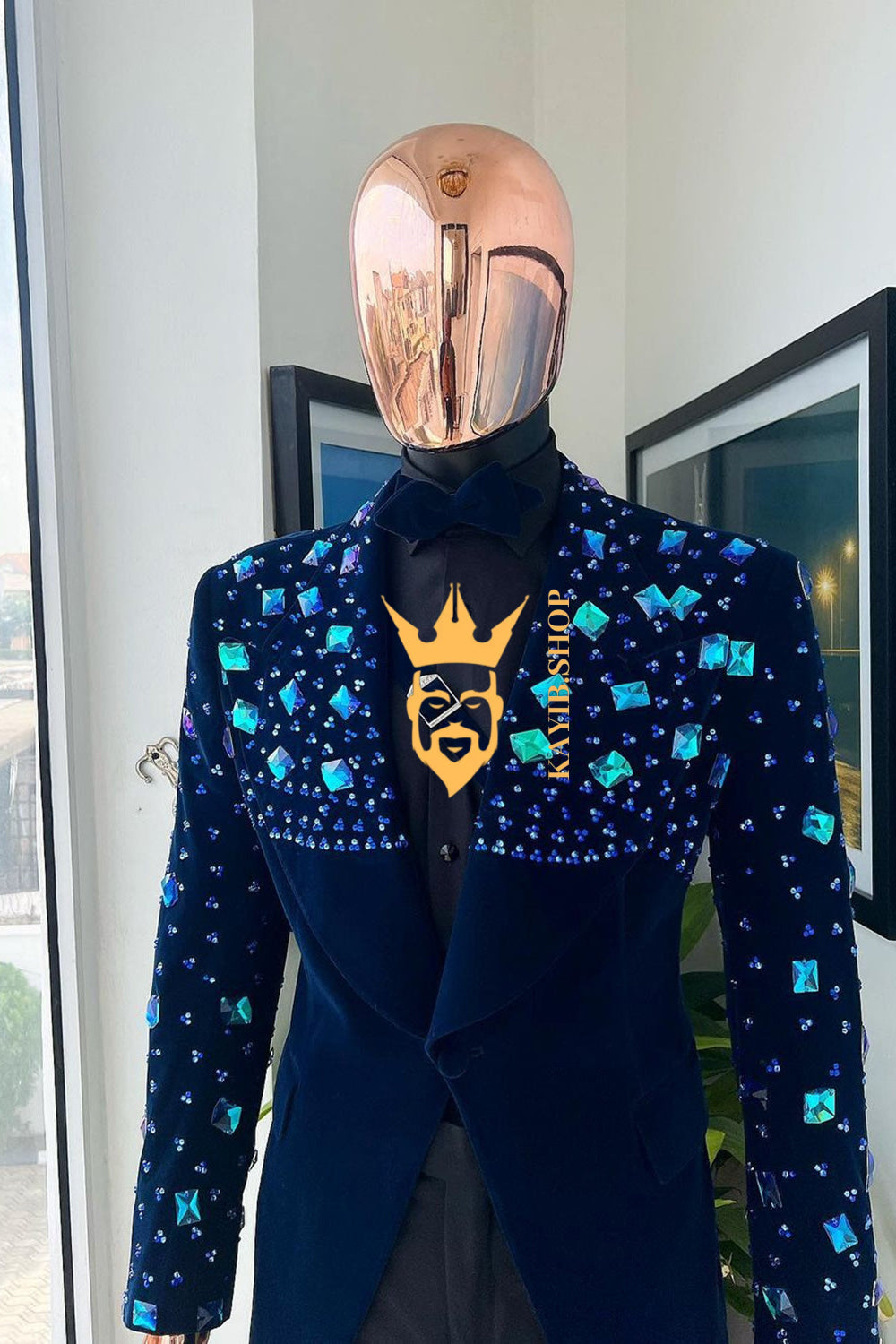 Handmade Custom velvet blazer set 2 pieces Men's Suit with Sheer Velvet Lapel - Elevate Formal Style - kayibstrore