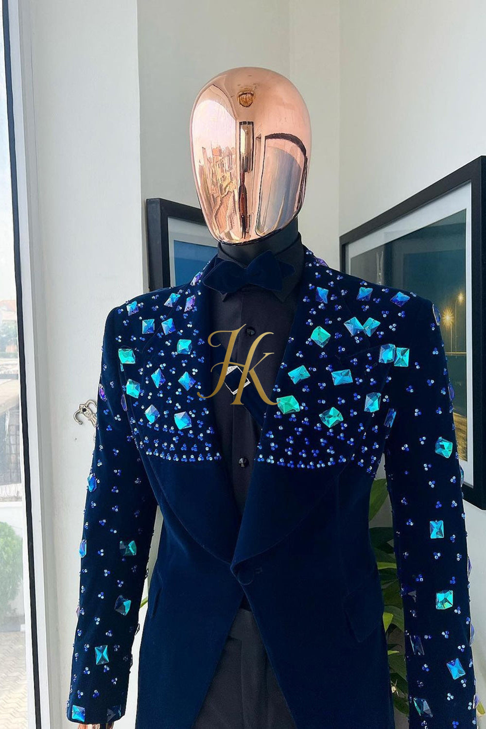 Handmade Custom velvet blazer set 2 pieces Men's Suit with Sheer Velvet Lapel - Elevate Formal Style - kayibstrore