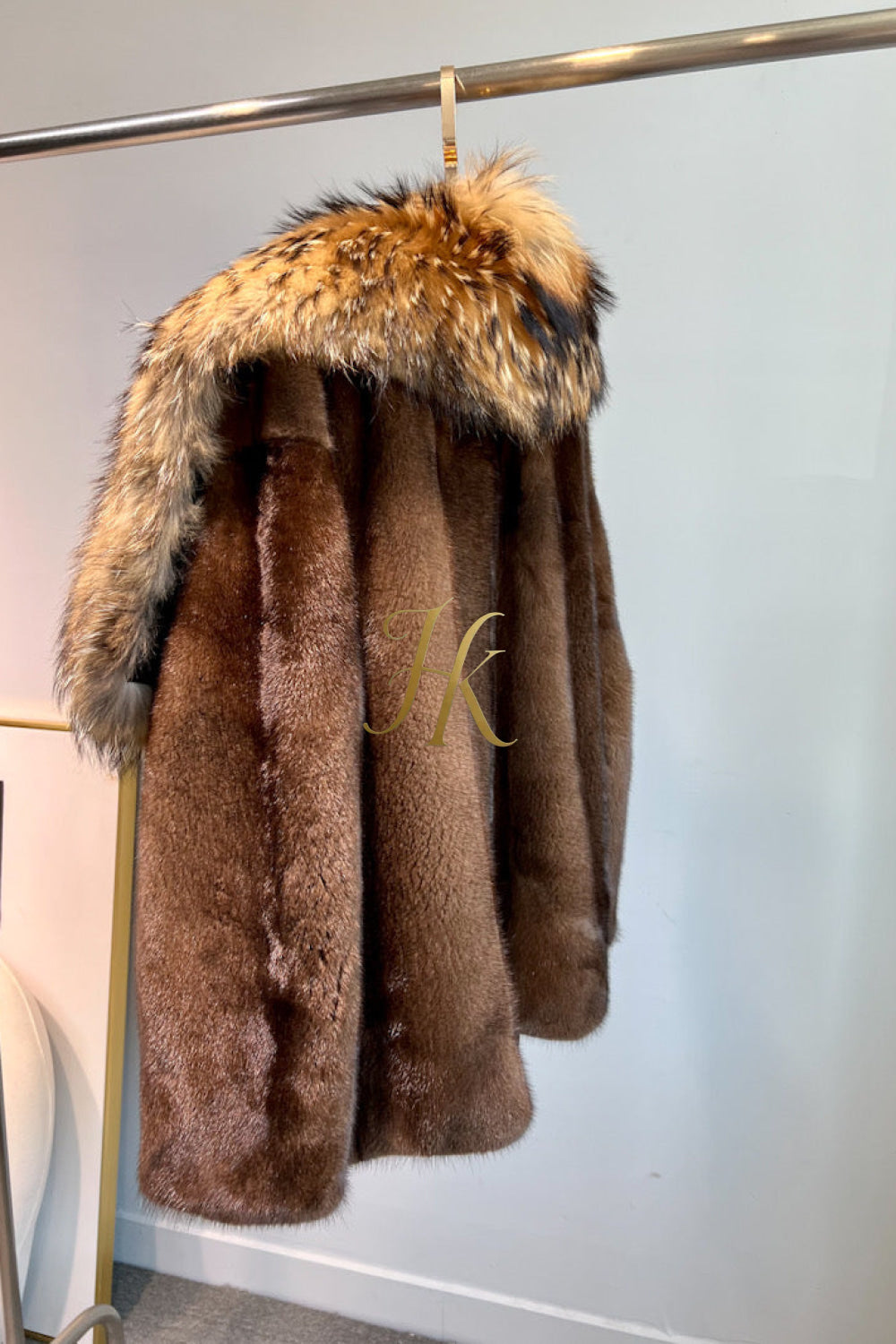 Luxury Handmade Premium fox fur & wool Real Fur Coats with Rex Rabbit Fur - kayibstrore