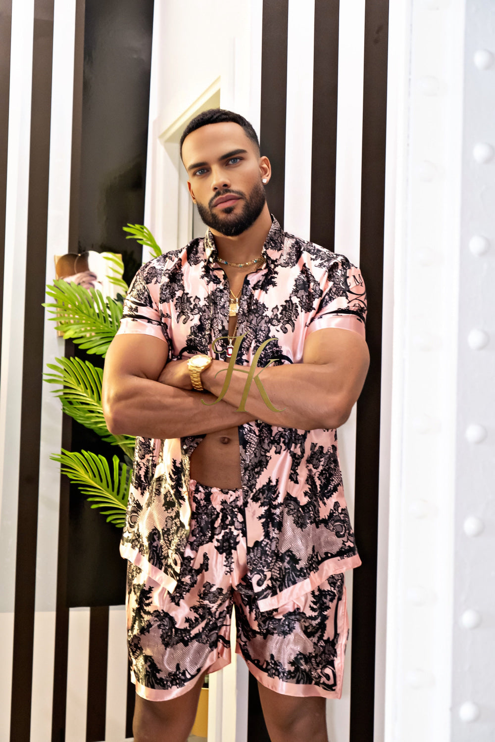 Luxury Boho Silk Shirt Set - Festival Outfit, Handmade Men's Rave wear - kayibstrore