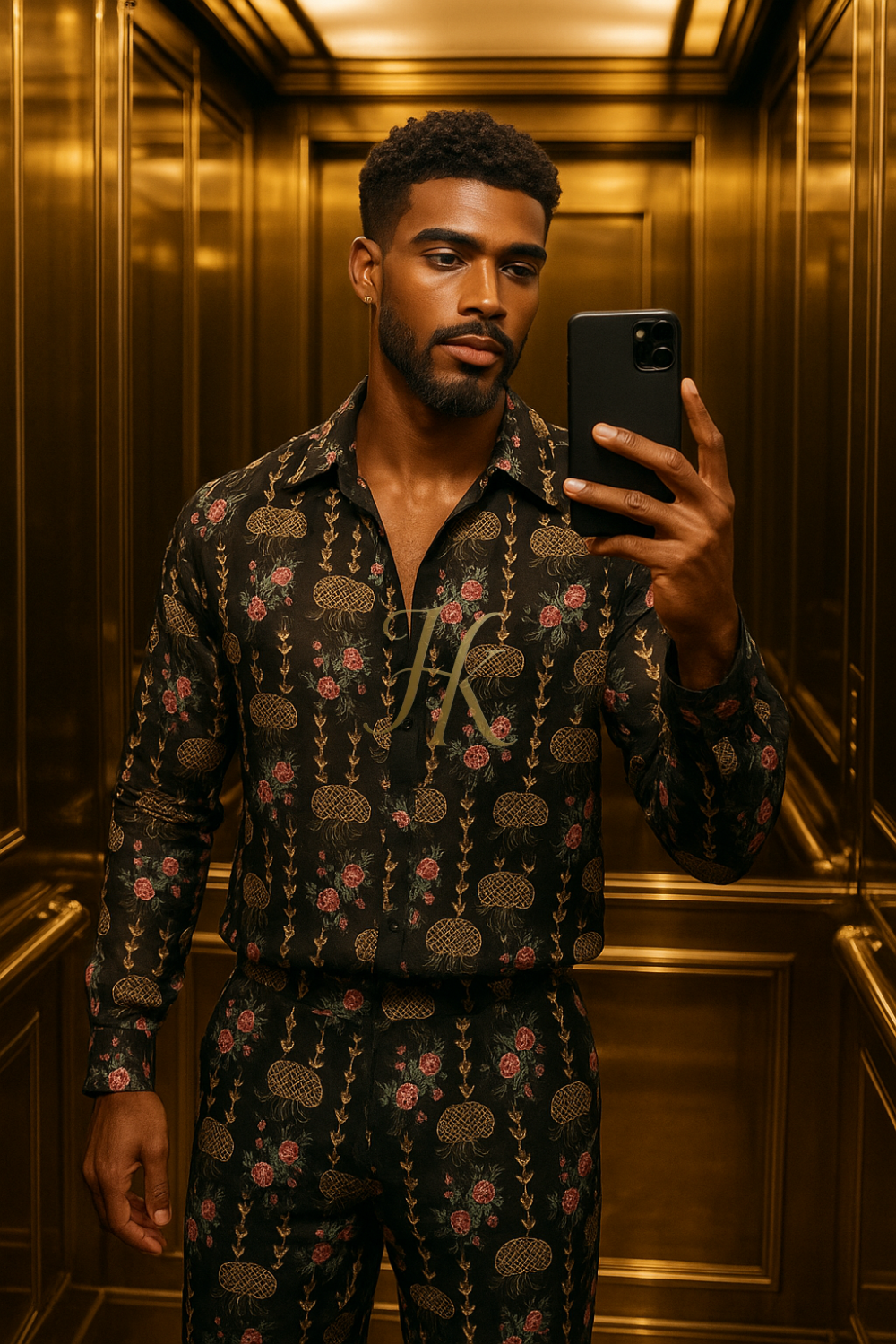 Conjunto de vestido de seda de lujo para hombre rojo