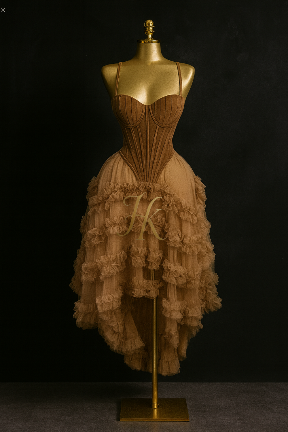 Women’s 2-Piece Dress Set – Irregular Crop Top & Maxi Ball Gown Skirt