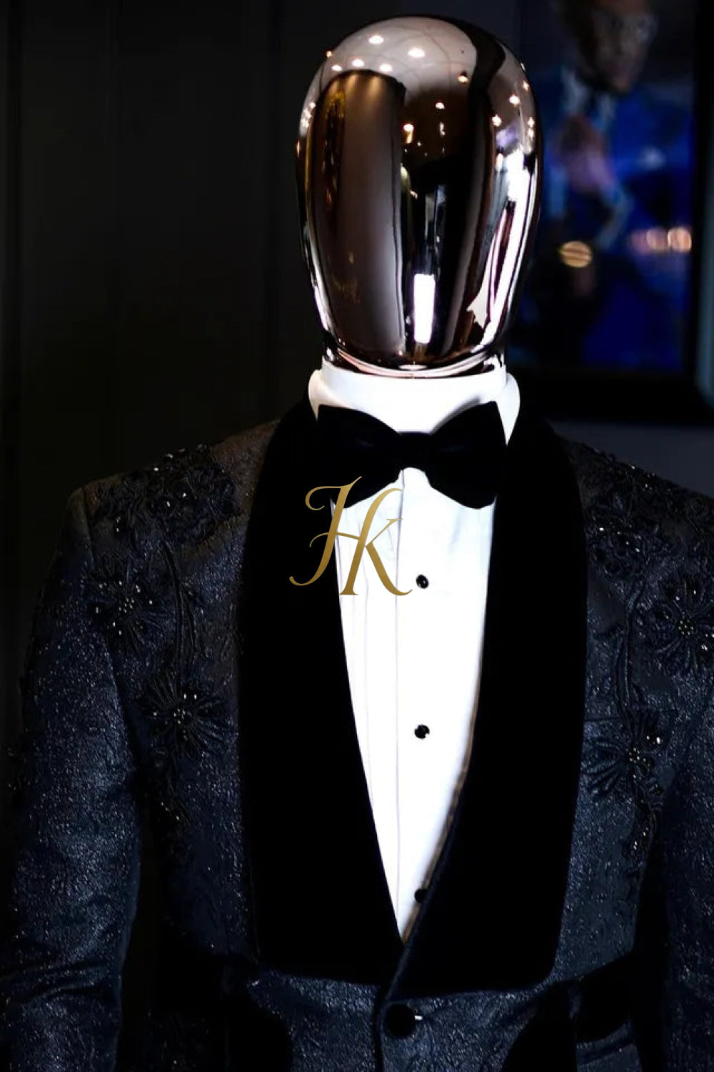 Custom 2-Piece Men's Suit with Sheer Velvet Lapel: Blazer and Pants - Appliques, Beads, Diamonds | Tailored Plus Size Options - kayibstrore