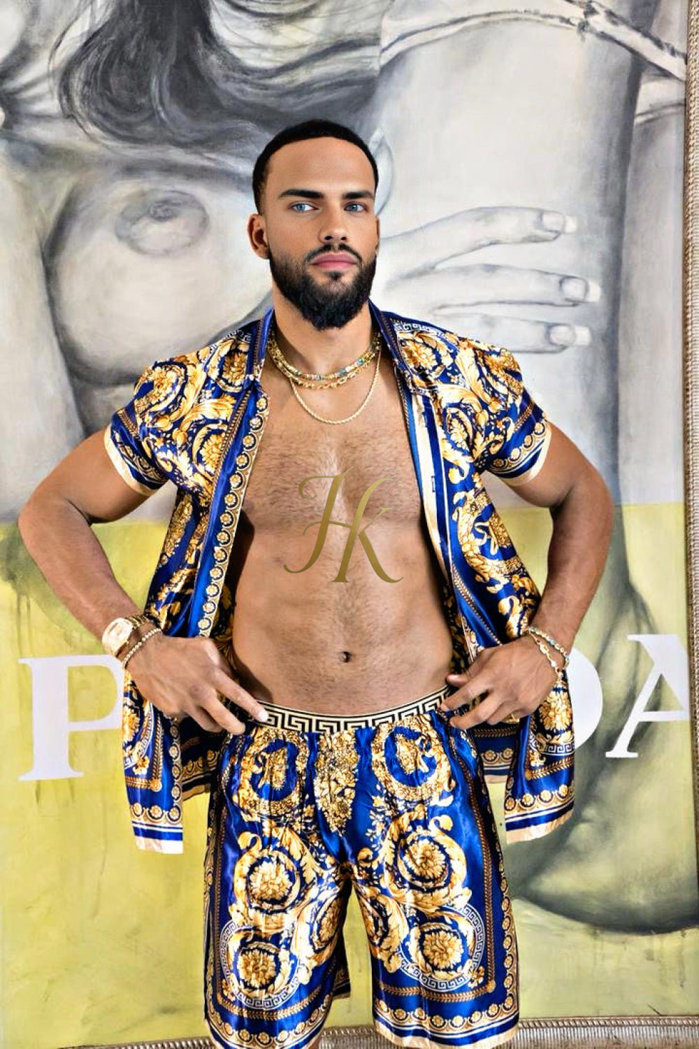 Luxury Silk Shirt Set - Festival Outfit, Boho Handmade Men's Fashion - kayibstrore