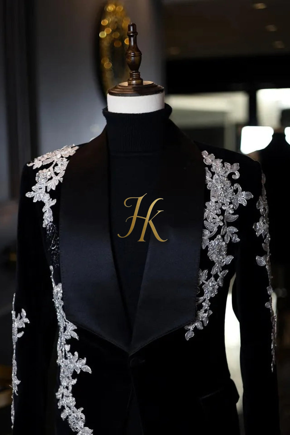 Handmade Custom 2-Piece Men's Suit with Sheer Velvet Lapel - Elevate Formal Style | KAYIB - kayibstrore