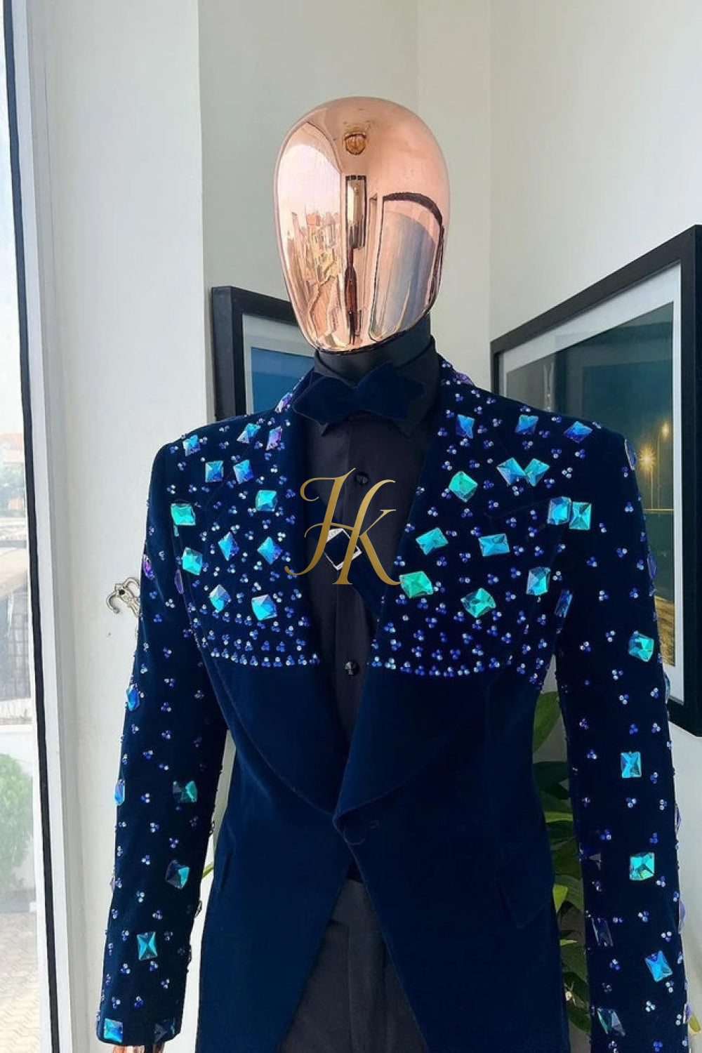 Handmade Custom velvet blazer set 2 pieces Men's Suit with Sheer Velvet Lapel - Elevate Formal Style - kayibstrore