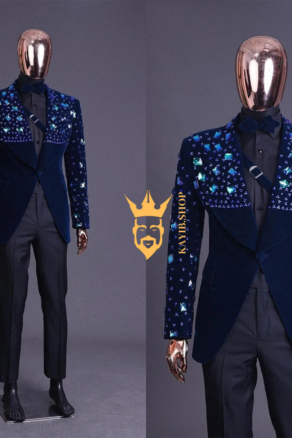 Handmade Custom velvet blazer set 2 pieces Men's Suit with Sheer Velvet Lapel - Elevate Formal Style - kayibstrore