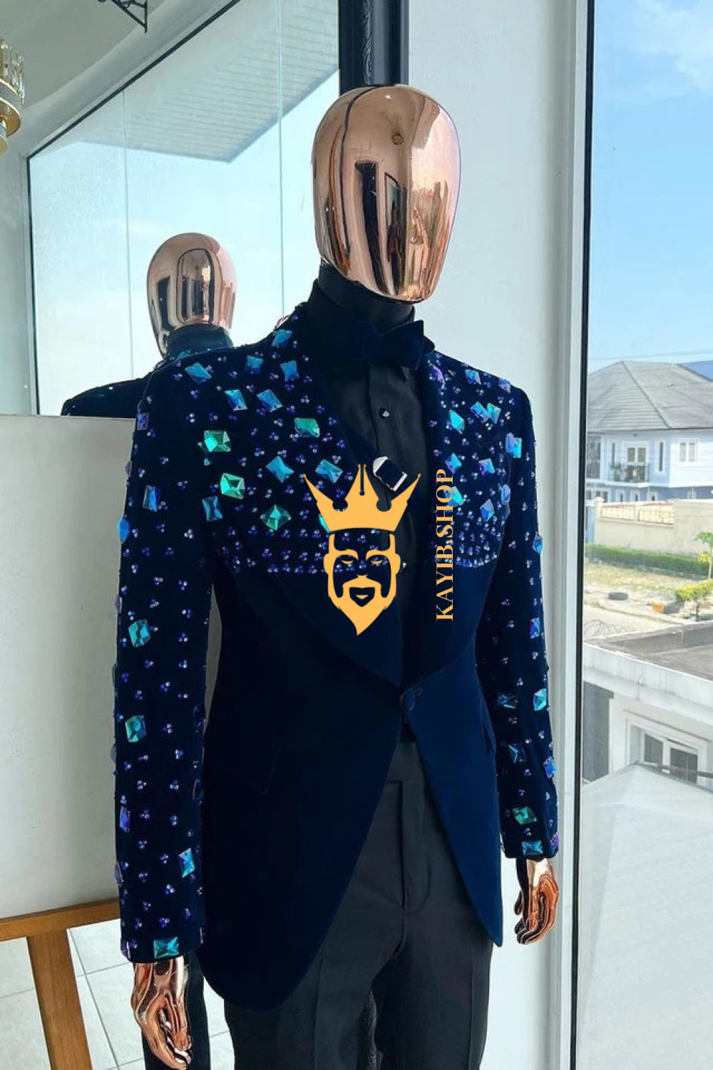 Handmade Custom velvet blazer set 2 pieces Men's Suit with Sheer Velvet Lapel - Elevate Formal Style - kayibstrore