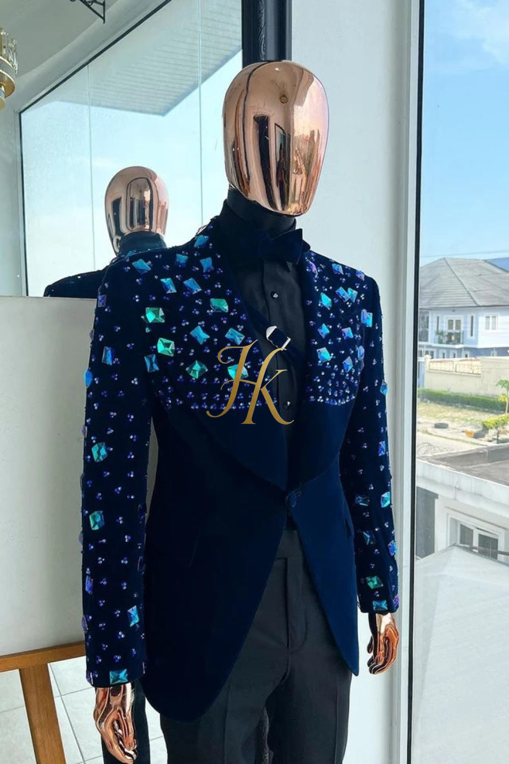 Handmade Custom velvet blazer set 2 pieces Men's Suit with Sheer Velvet Lapel - Elevate Formal Style - kayibstrore