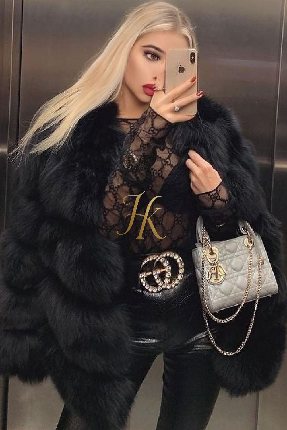 Luxury Raccoon Fur Short Coat - Stay Stylish and Warm with Oversized Sleeves - 100% Real Fur Luxury - kayibstrore
