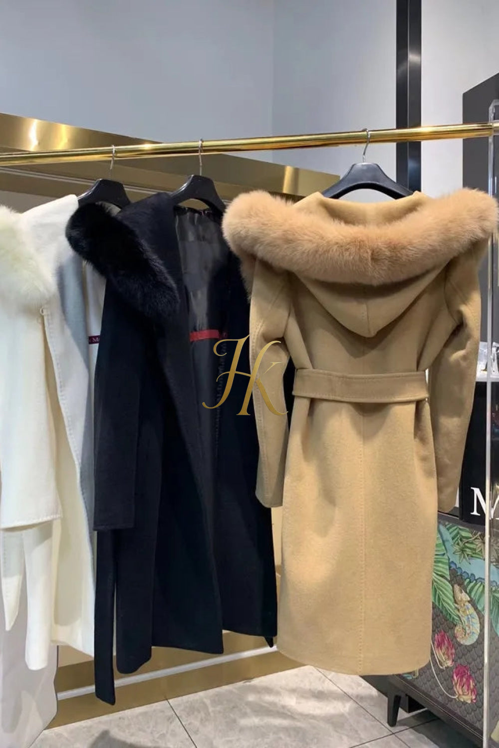 Teddy genuine wool sheepskin Luxury Coat with fox fur collar- Stay Warm and Stylish in this Ethically Produced Fur Coat - kayibstrore