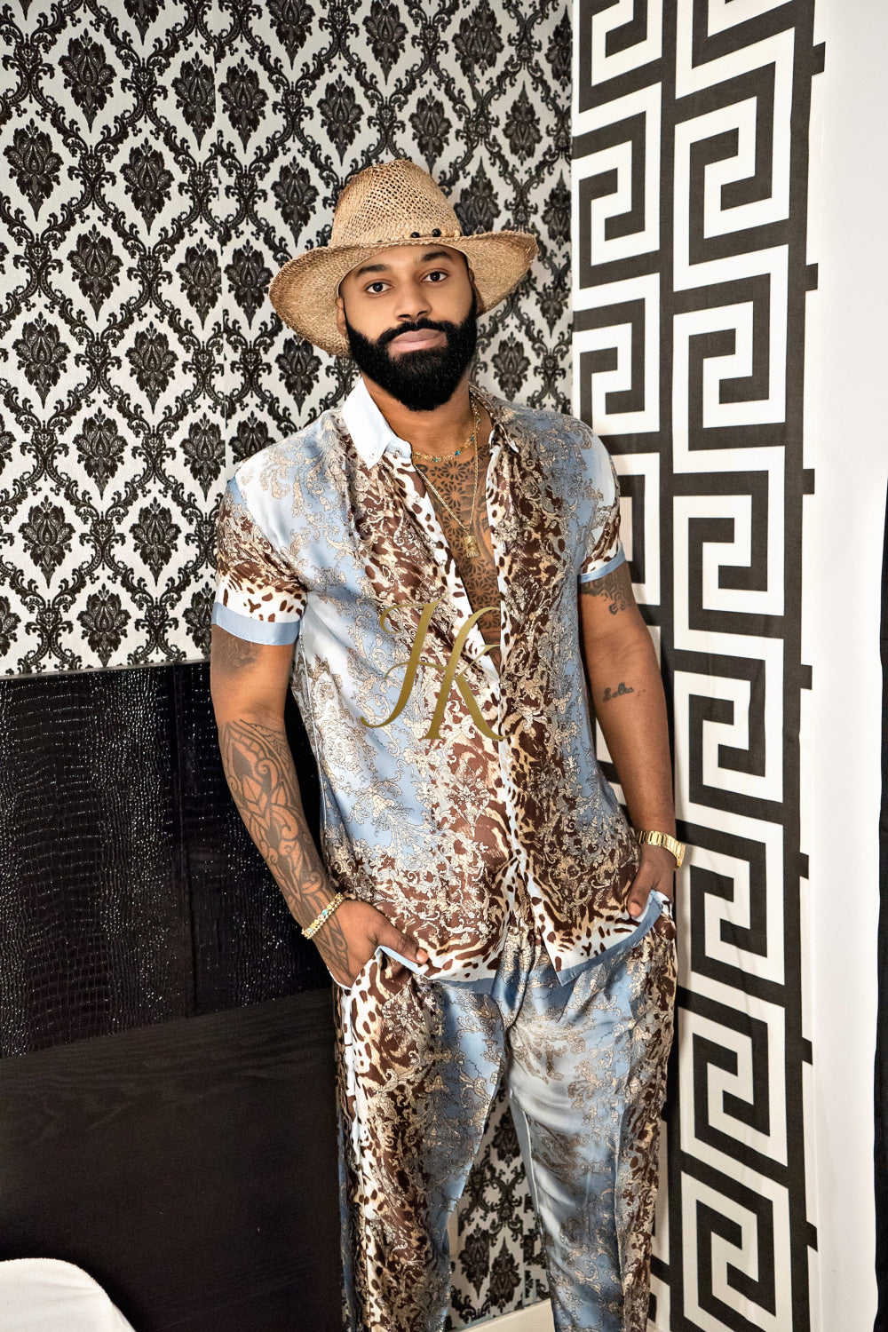 Elevate Your Summer Style: Men's Luxury Silk Set - kayibstrore