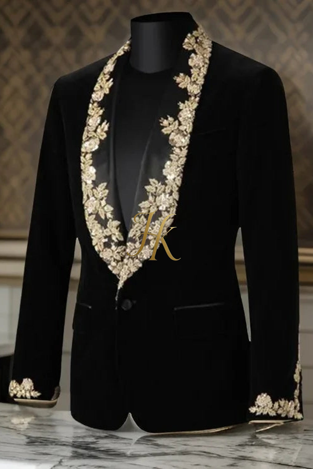 Luxury Handmade Custom velvet blazer Men's Suit with Sheer Velvet Lapel - Elevate Formal Style - kayibstrore
