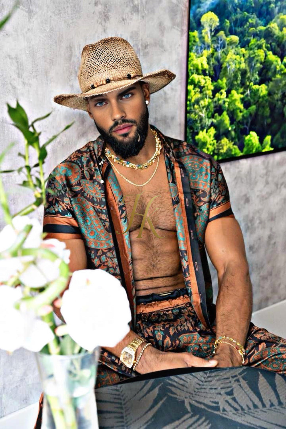 Luxury Men's Silk Summer Set outfits - kayibstrore