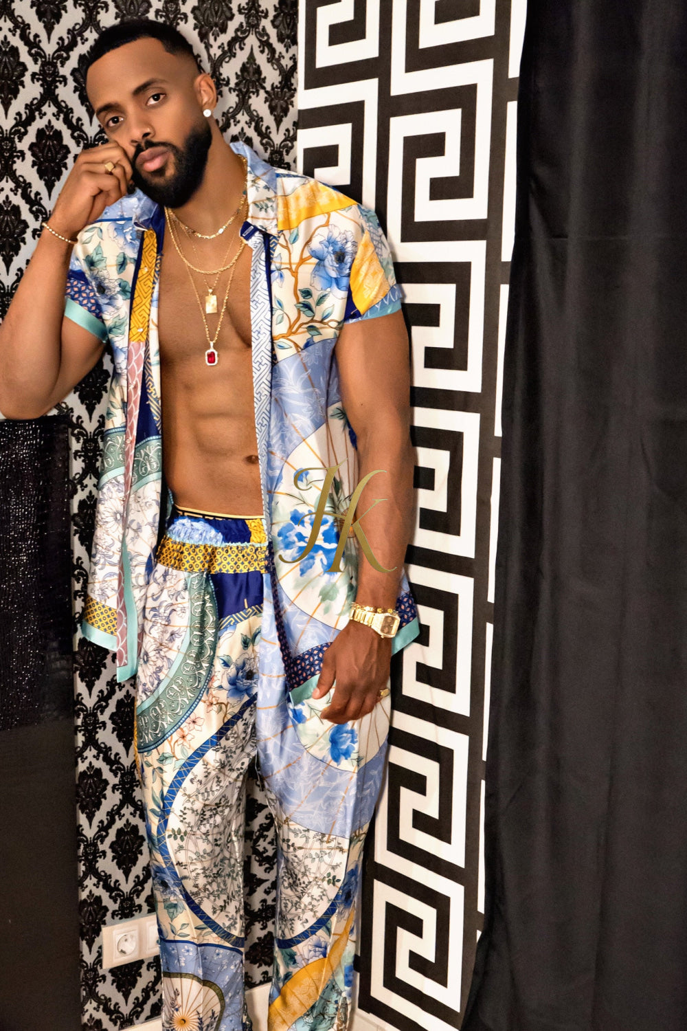 Luxury Men's Silk Party Outfits set - kayibstrore