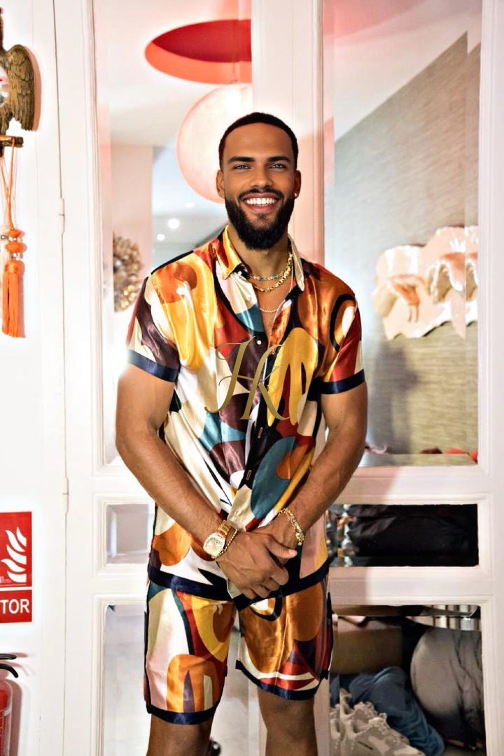 Men's Silk Set - Elevate Your Style with Le Barroco Print - Perfect for Couples and Special Occasions - kayibstrore