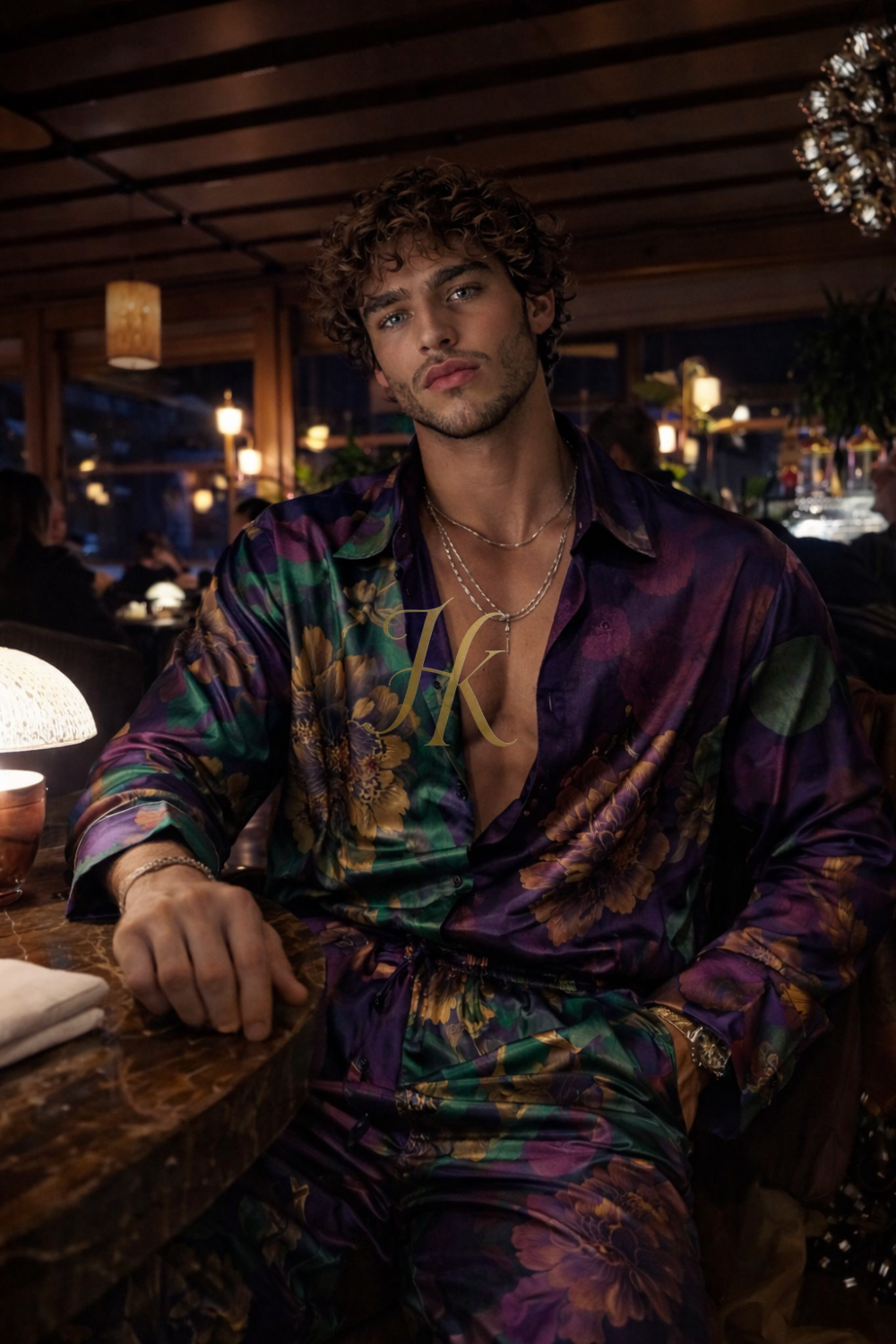 Premium Silk Set – Men’s Luxury Printed Shirt & Pants - kayibstrore