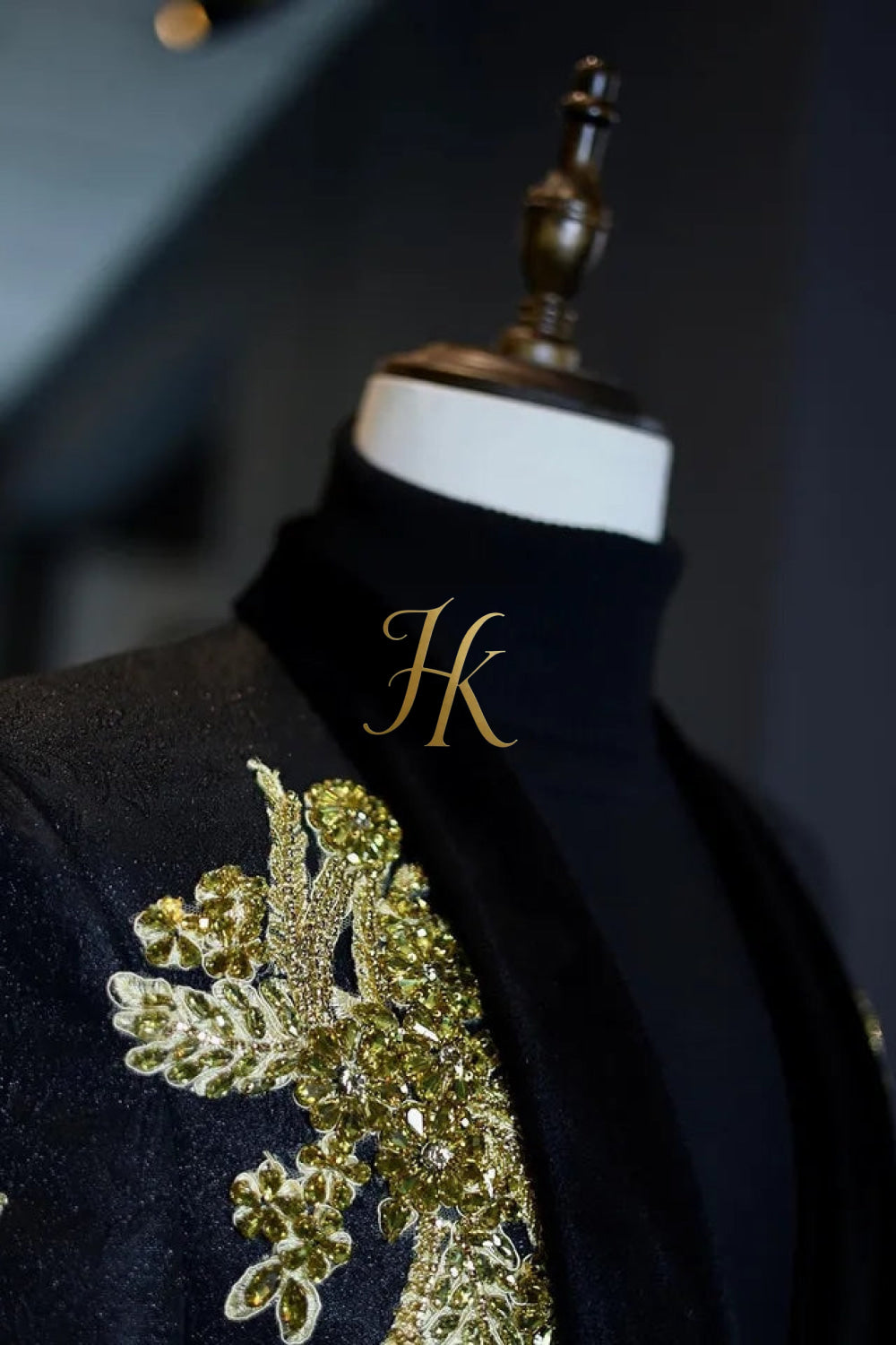 Luxurious Custom Men's Suit: Sheer Velvet Lapel 2-Piece Set with Appliques, Beads, Diamonds | Tailored Plus Size Options Available - kayibstrore