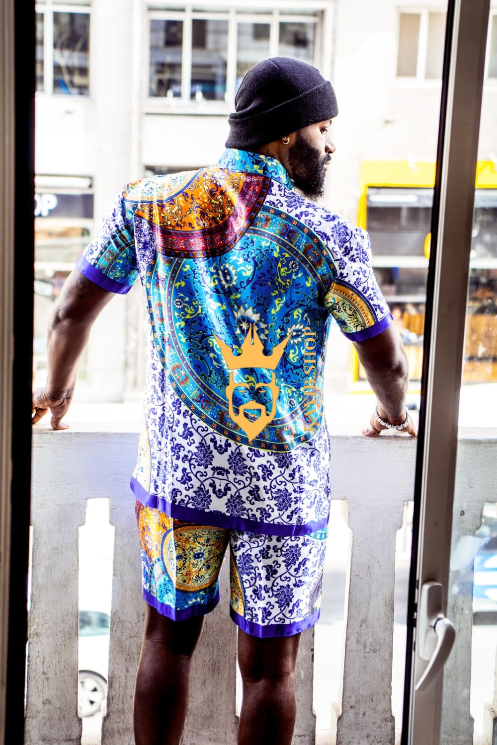 Fashion Mens Summer Luxury Silk Set 2 Pcs
