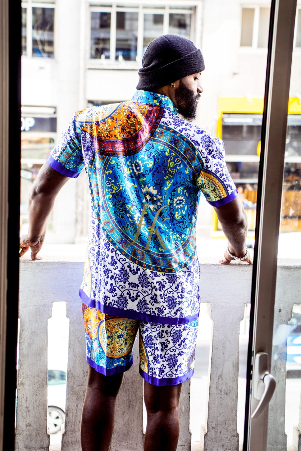 Fashion Mens Summer Luxury Silk Set 2 Pcs